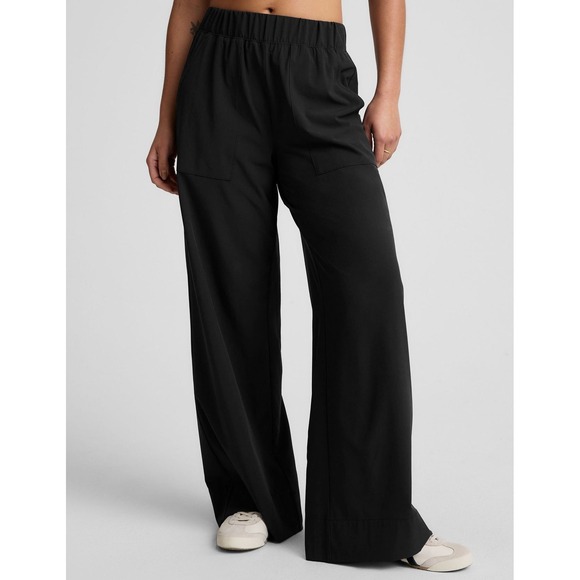 Beyond Yoga Pants - Beyond Yoga Womens XL‎ Easy Wide Leg Pants Black Elastic Waist Pockets Lounge